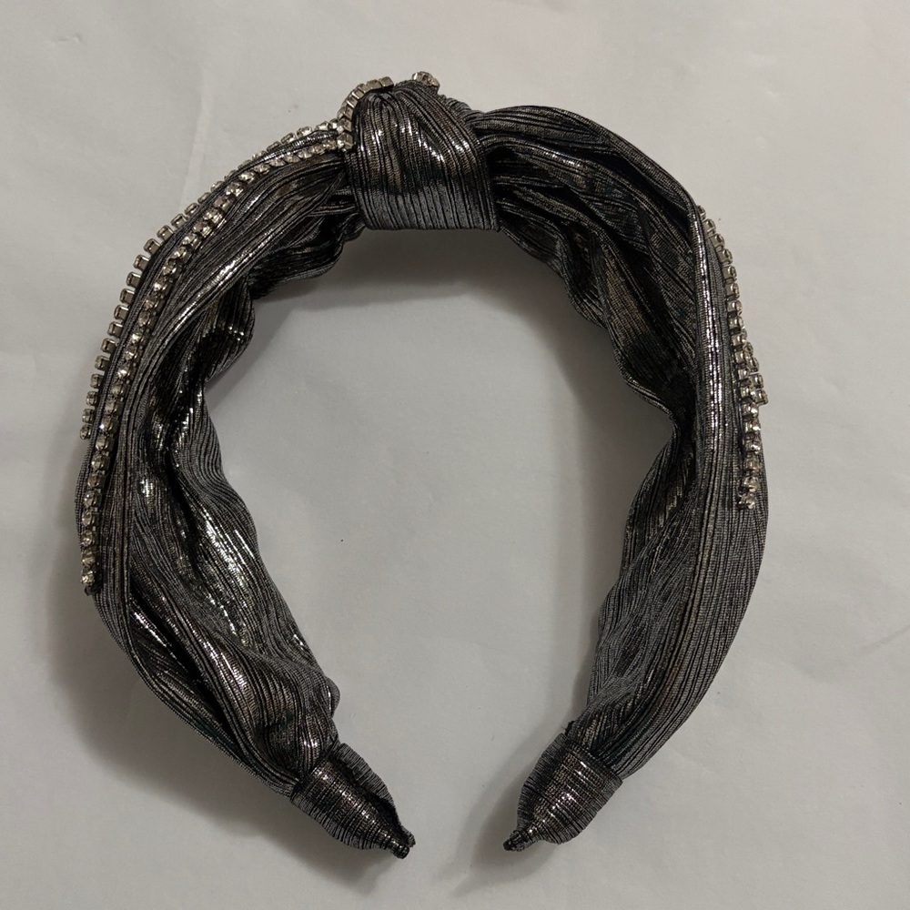 Source Unknown Metallic Silver Headband with Rhinestones - Picture 3 of 3